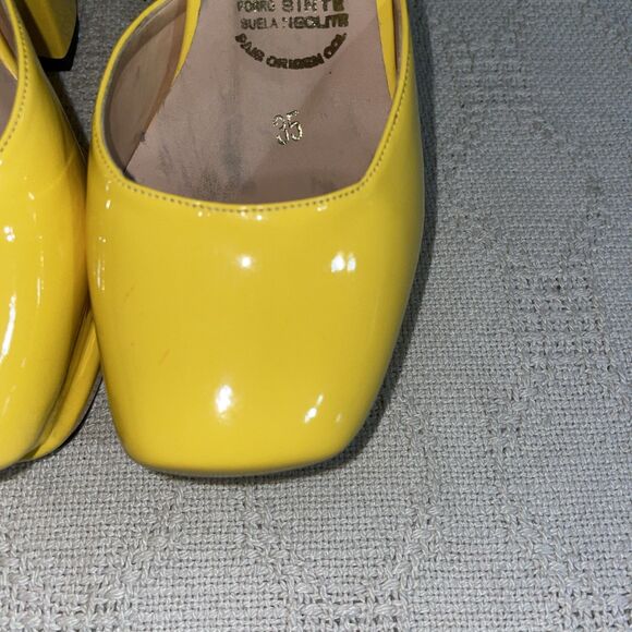 Paraiso Women’s Platform Dress Shoes Size 35 U.S. 5 M Yellow Leather Going Out - Picture 9 of 12